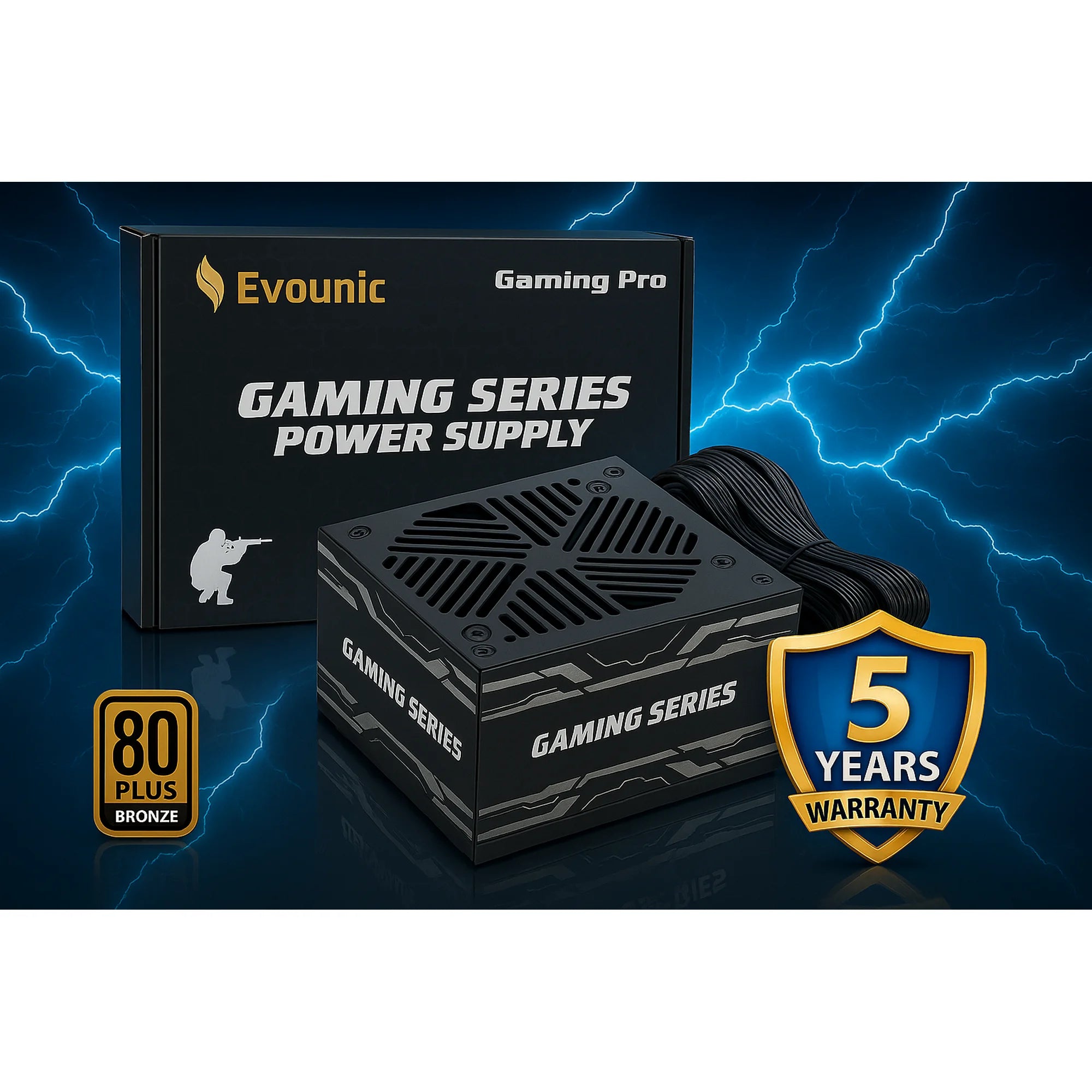 1000W 80 Plus Bronze Certified ATX Power Supply – Full Modular PSU with Active PFC, Dual/Quad Core Support, SLI/Crossfire, Haswell Ready – Gaming/Desktop PC Compatible (1000W Non-Modular)