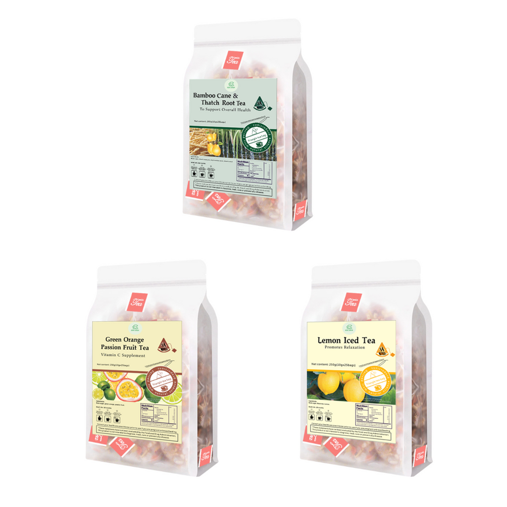 Goddess Herbal Tea Combo Bebida Material natural Sabor dulce con azúcar saludable - 3 bolsas 26.5 oz 75 bolsitas de té con regalo gratis 9 muestras 1 