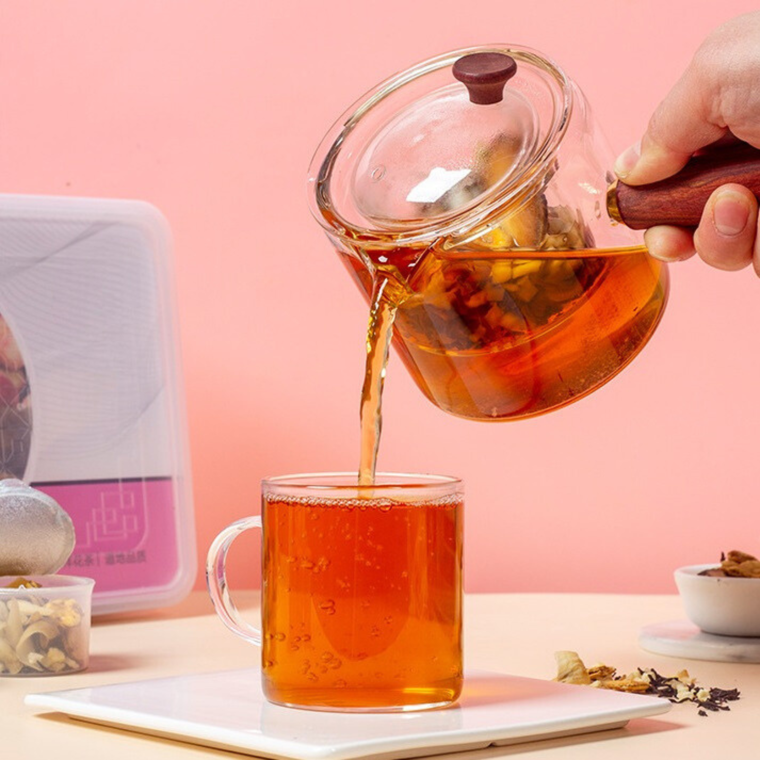 Bebida de material natural de té de hierbas - Té negro de melocotón y miel 180 g (12 g x 15 latas) 