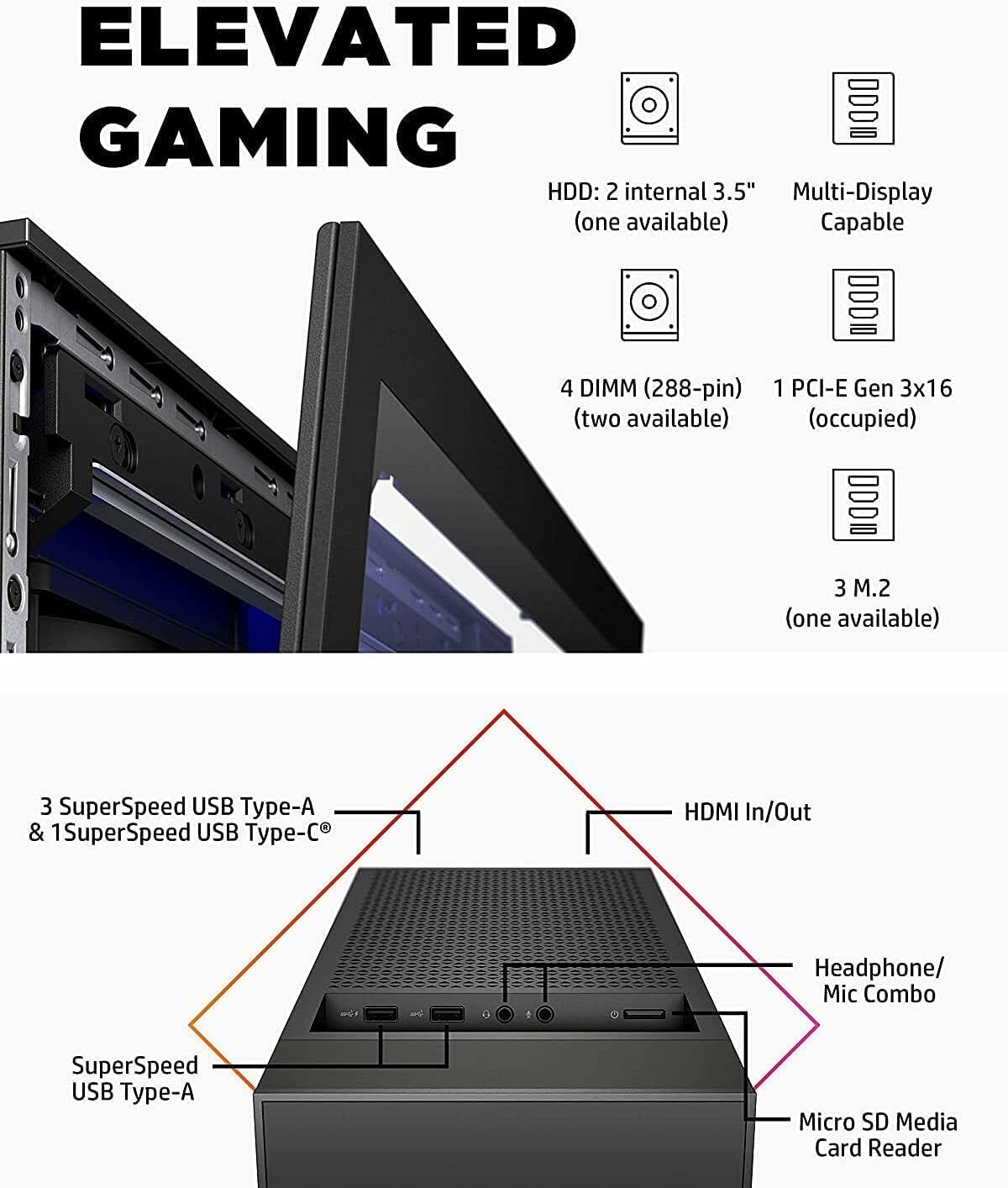 RGB Gaming PC Computer Desktop – i5-10600KF up to 4.8GHz, Radeon RX 580 8GB, 16GB RAM, 512GB SSD + 1TB HDD, WiFi 6 & BT 5.4, Windows 11, High-Performance Gaming Tower