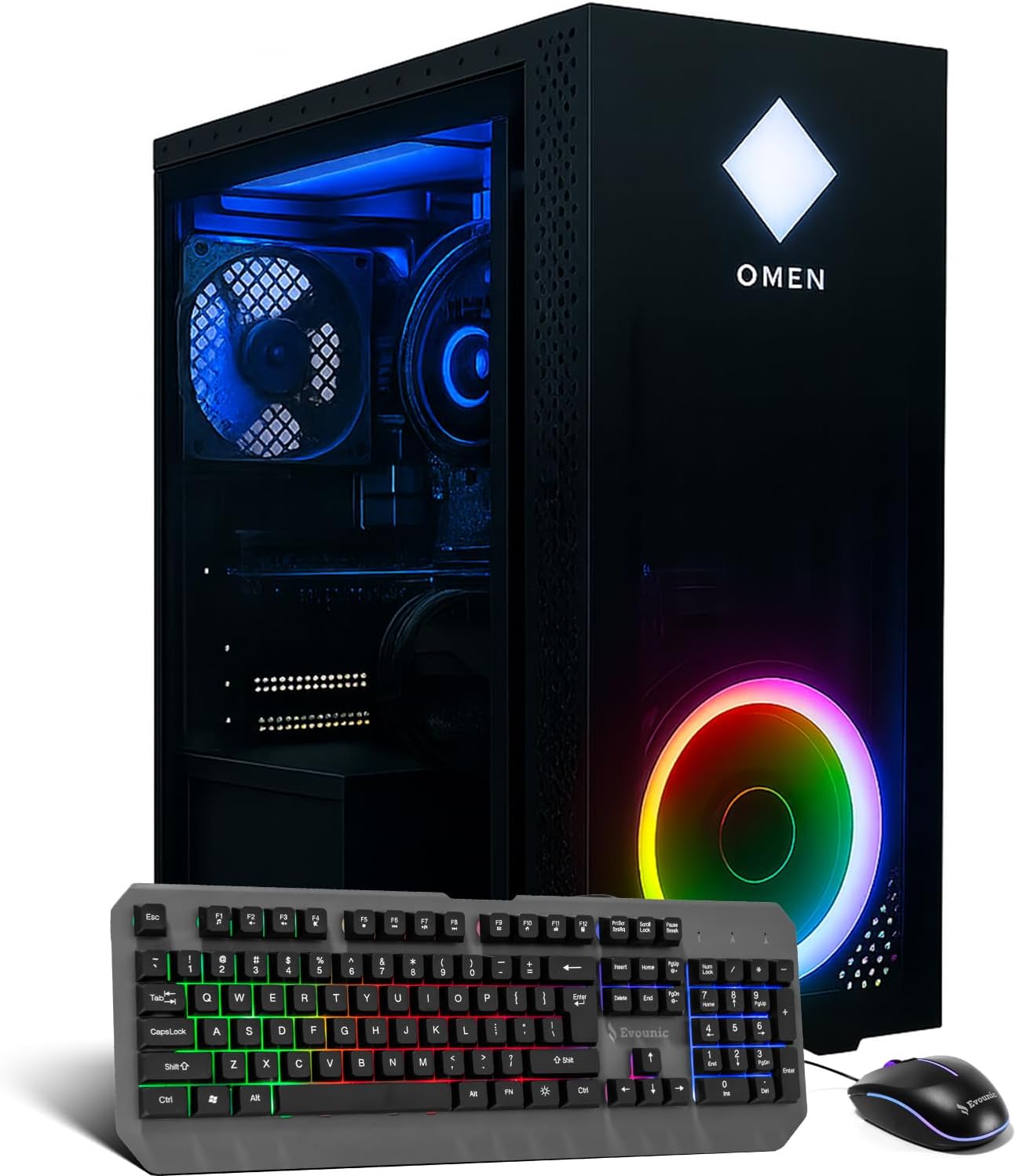 RGB Gaming PC Computer Desktop – i5-10600KF up to 4.8GHz, Radeon RX 580 8GB, 16GB RAM, 512GB SSD + 1TB HDD, WiFi 6 & BT 5.4, Windows 11, High-Performance Gaming Tower
