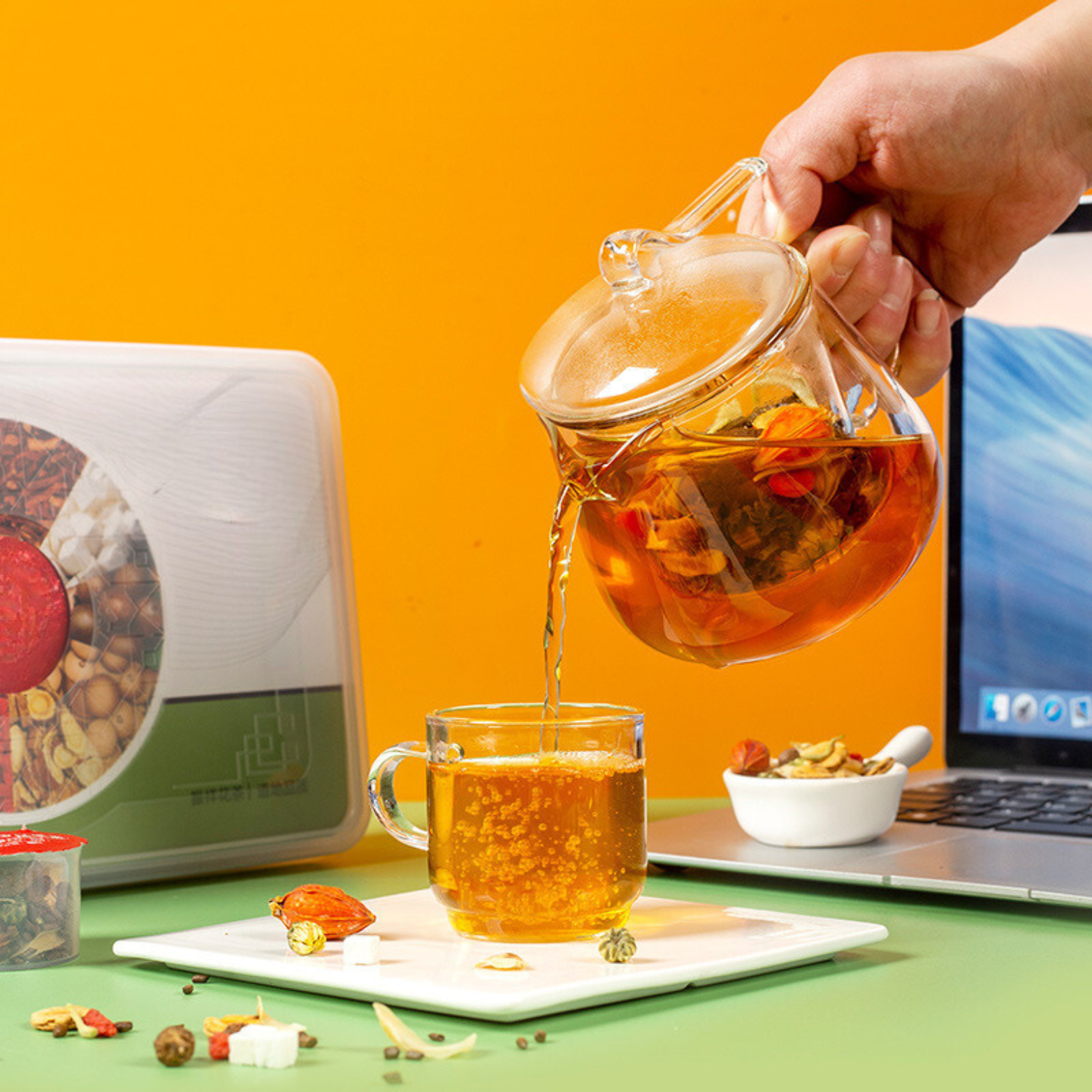 Bebida de material natural de té de hierbas - Té de crisantemo de fruta del monje 277 g (18,5 g x 15 latas) 