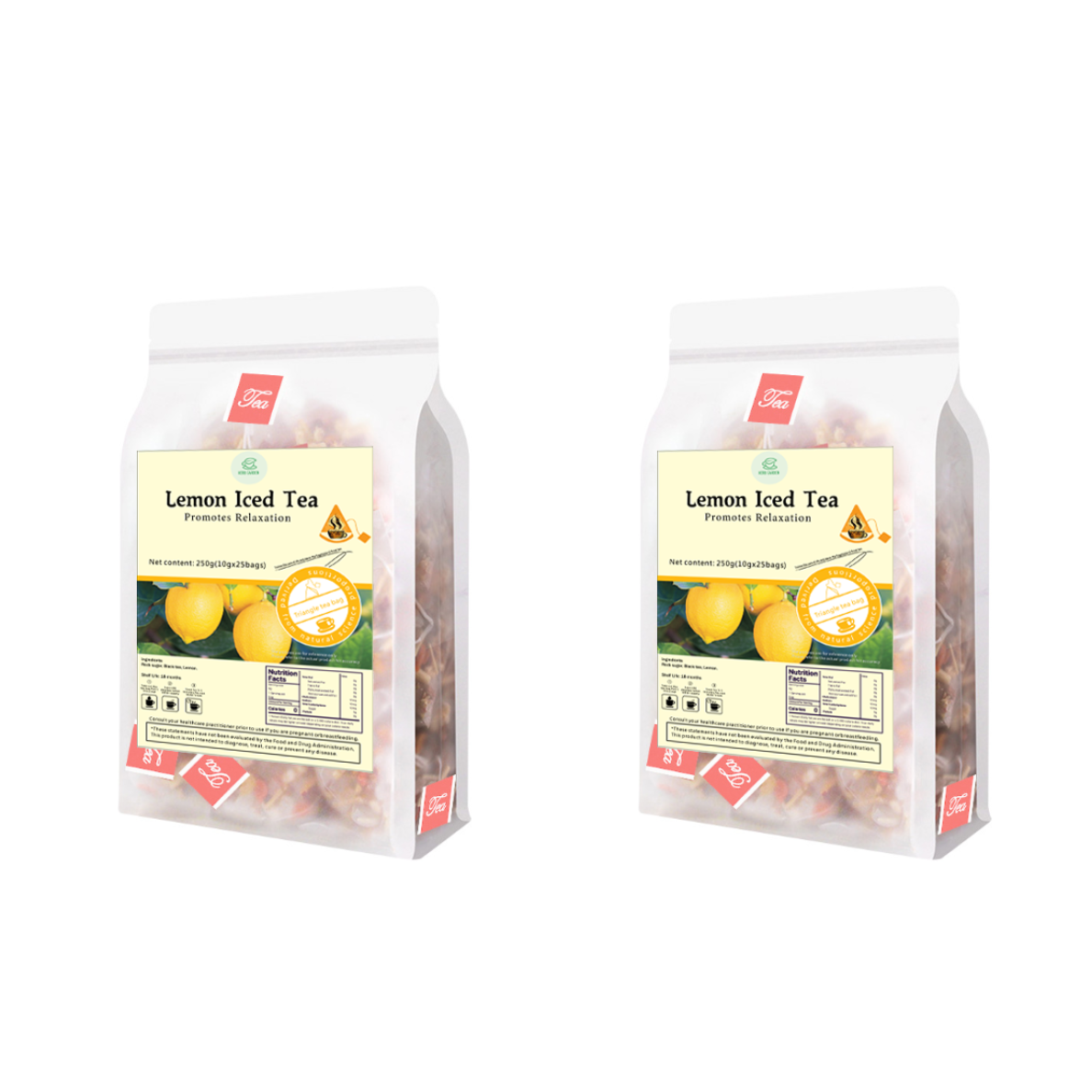 Té de hierbas con regalo gratuito, 9 muestras, bebida natural, té helado de limón, 250 g (10 g x 25 bolsas)