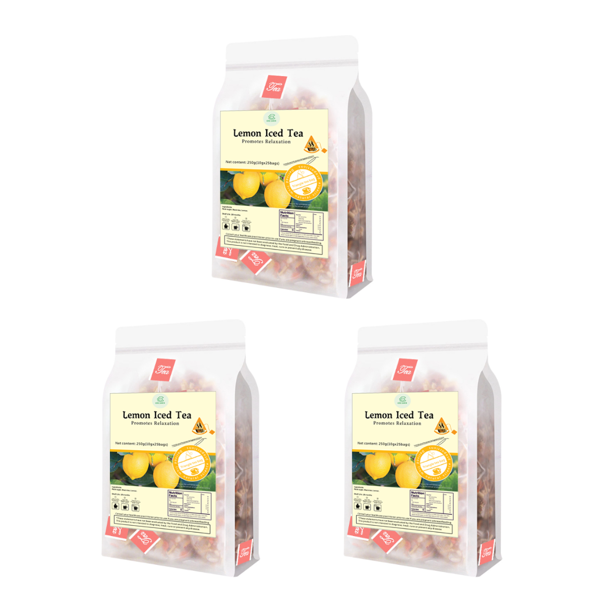 Bebida dulce de té de hierbas - Té helado de limón 250 g (10 g x 25 bolsas) 