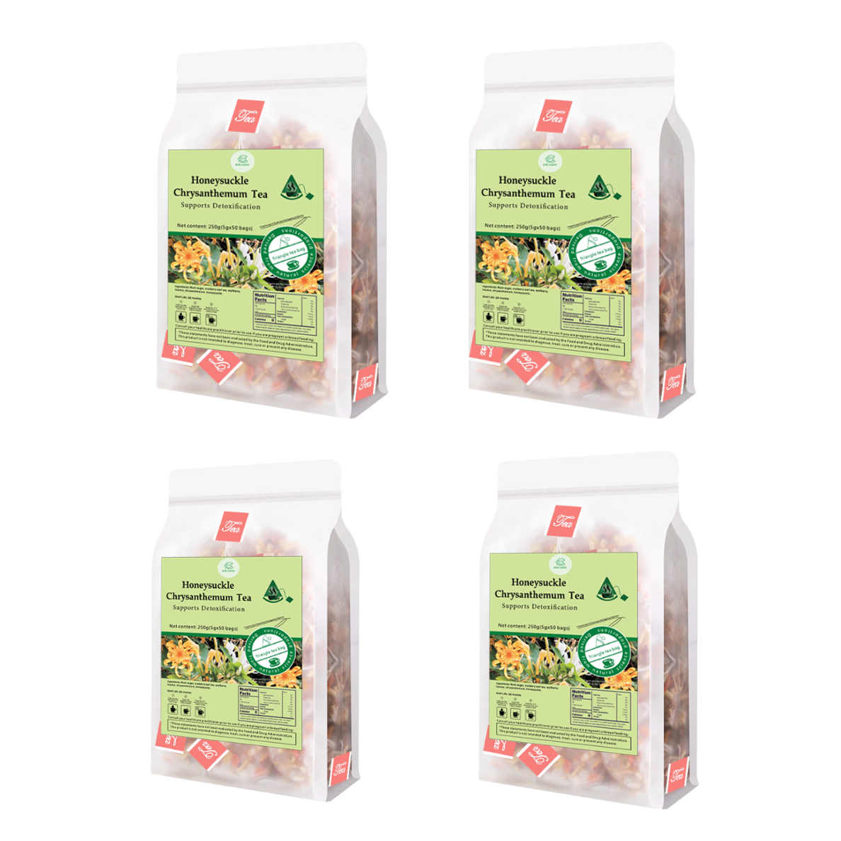Bebida de té de hierbas Goddess - Té de crisantemo y madreselva de material natural 250 g (5 g x 50 bolsas) 