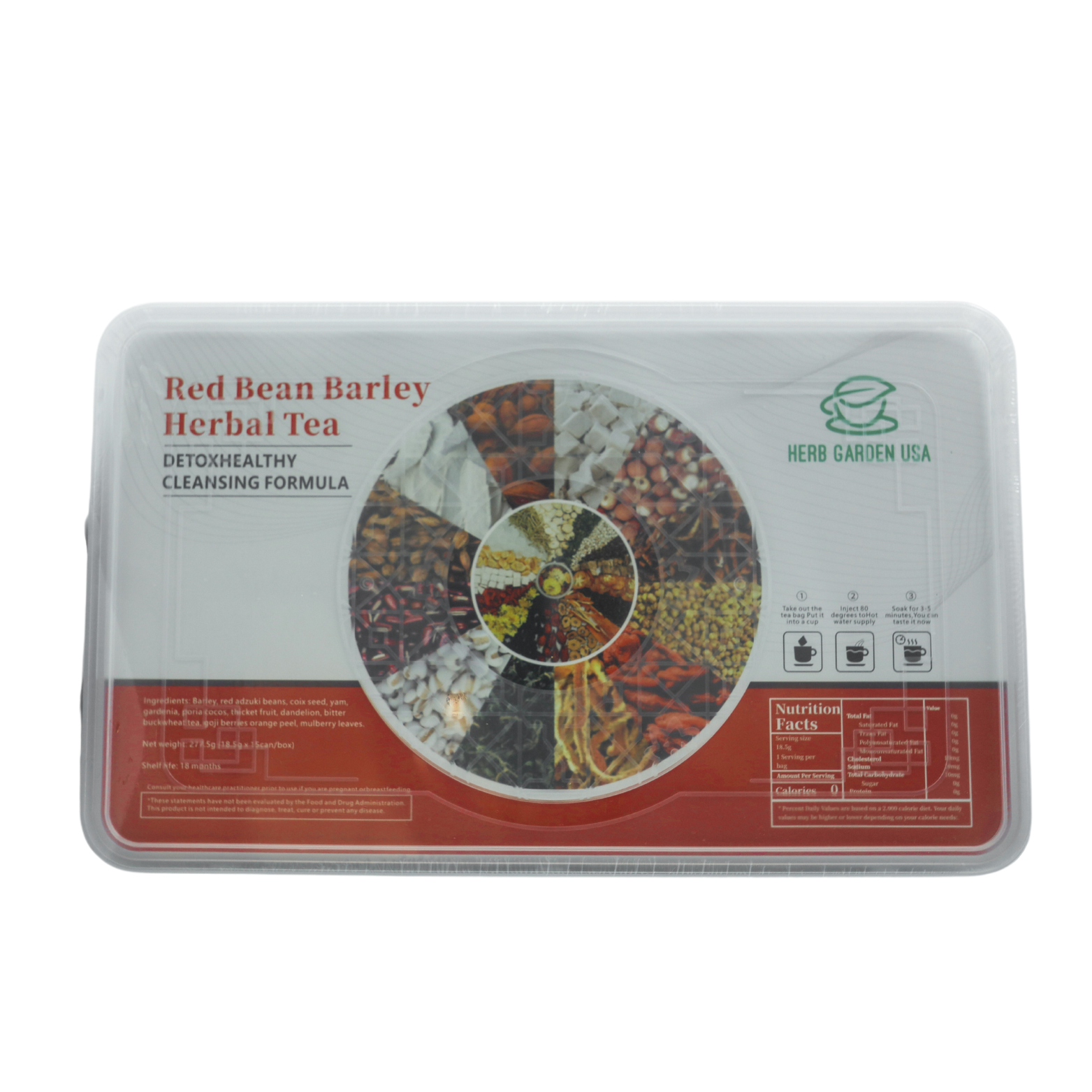 Bebida de material natural de té de hierbas - Té de hierbas de cebada de frijol rojo 277 g (18,5 g x 15 latas)