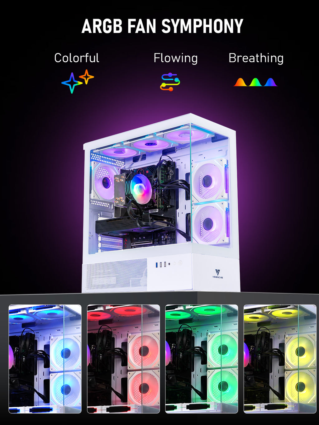 ARGB Gaming PC Computer Desktop – i7 Xeon E5 3.20GHz, GeForce GTX 1080TI 11GB, 16GB RAM, 512GB SSD + 1TB HDD, WiFi 6 & BT 5.4, 9× ARGB Fans, Windows 11, High-Performance Gaming Tower