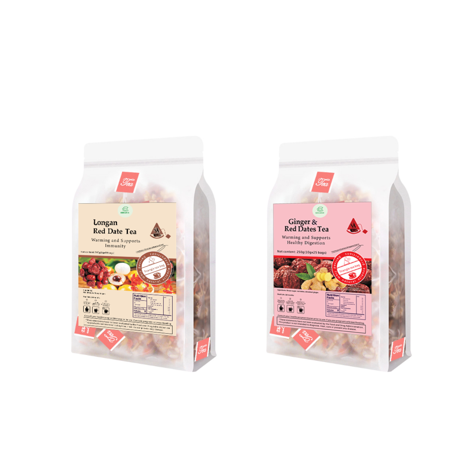 Goddess Herbal Tea Combo Bebida Material natural para mujeres Ciclo con azúcar saludable: 2 bolsas 19.4 oz 75 bolsitas de té con regalo gratis 9 muestras 1