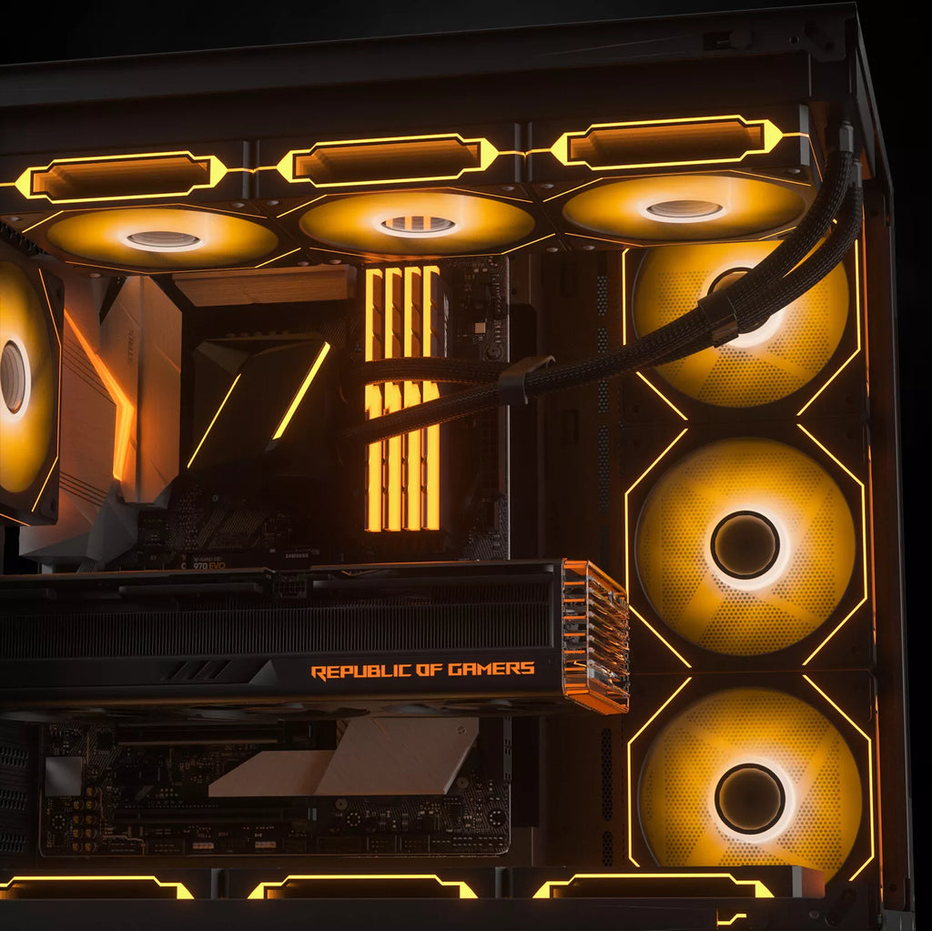 Evounic 120mm RGB/ARGB Case Fan Kit with Remote Control and 6-Port Controller Hub, Quiet Cooling 6-Pack PC Fans for Gaming Desktop Computers