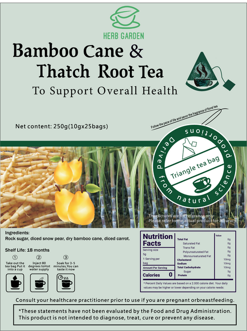Té de caña de bambú y raíz de paja 250 g (10 g x 25 bolsas) x 2 paquetes