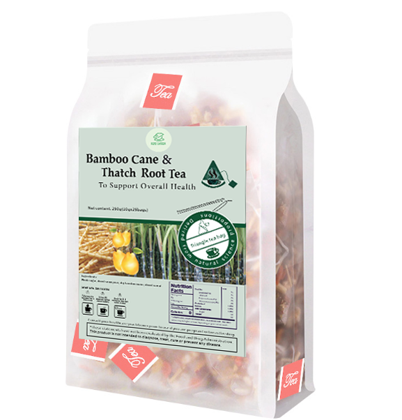 Té de hierbas con regalo gratuito, 9 muestras, bebida natural, té de caña de bambú y raíz de paja, 250 g (10 g x 25 bolsas)