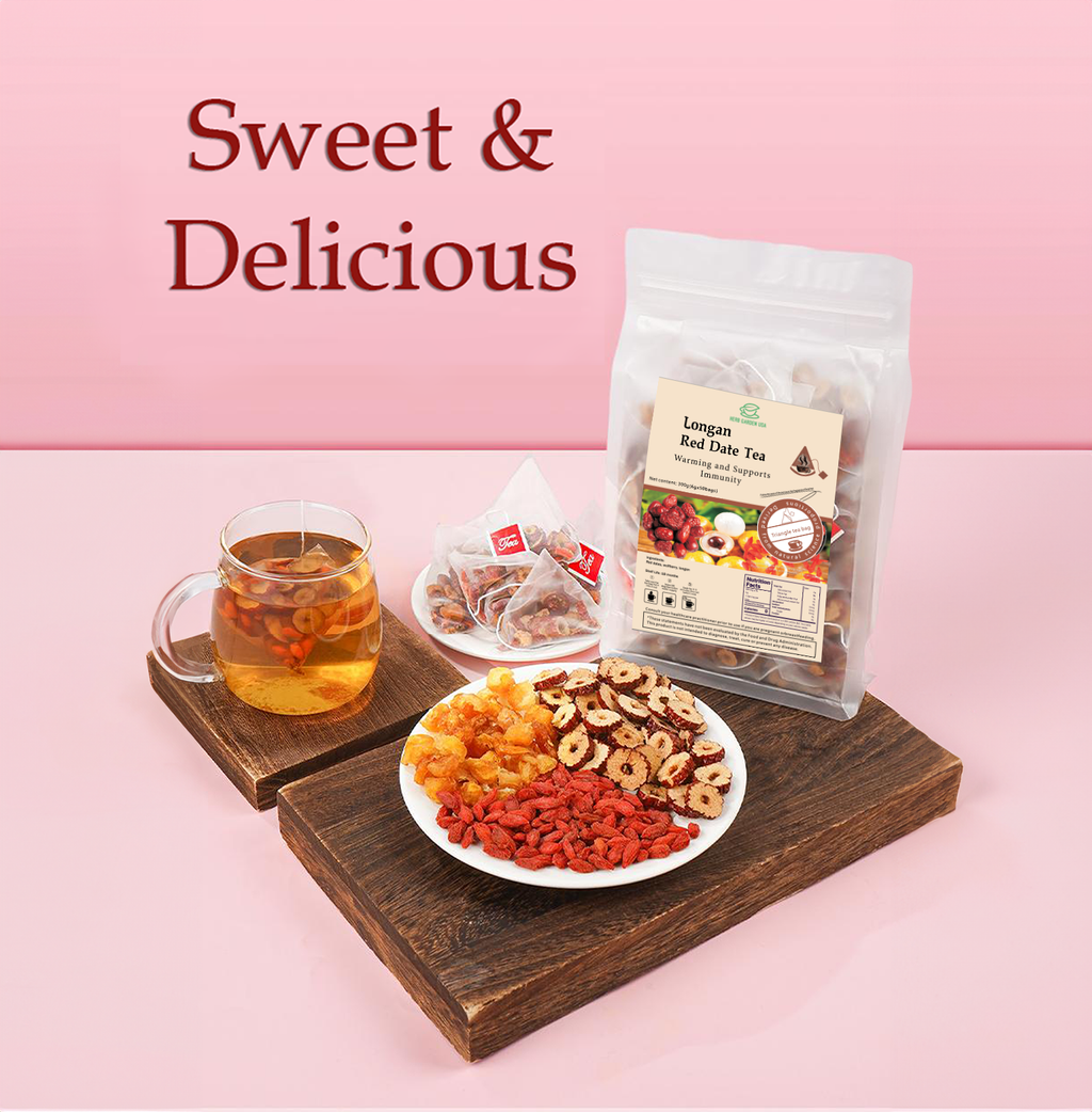 Bebida de té de hierbas - Té de dátil rojo dulce sin azúcar 10.6 oz 300 g-1200 g (50 - 200 bolsas) con muestras de regalo