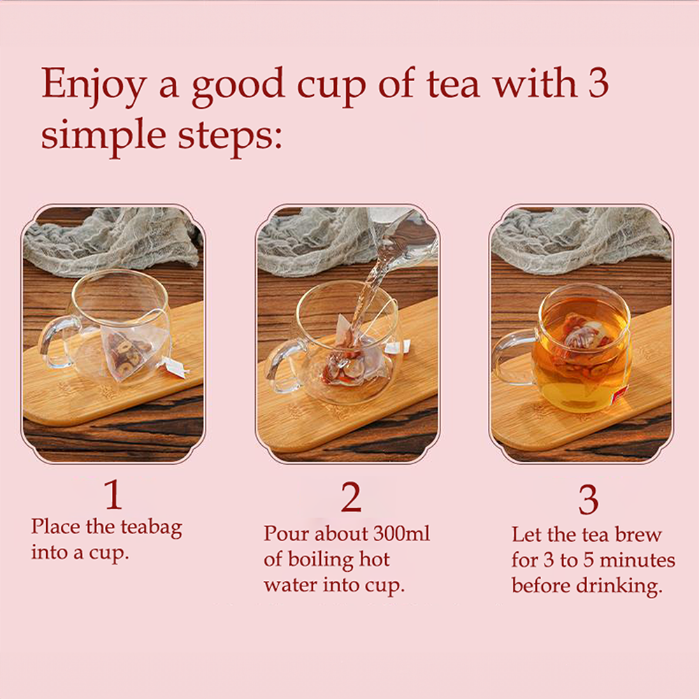 Bebida de té de hierbas - Té de dátil rojo dulce sin azúcar 10.6 oz 300 g-1200 g (50 - 200 bolsas) con muestras de regalo