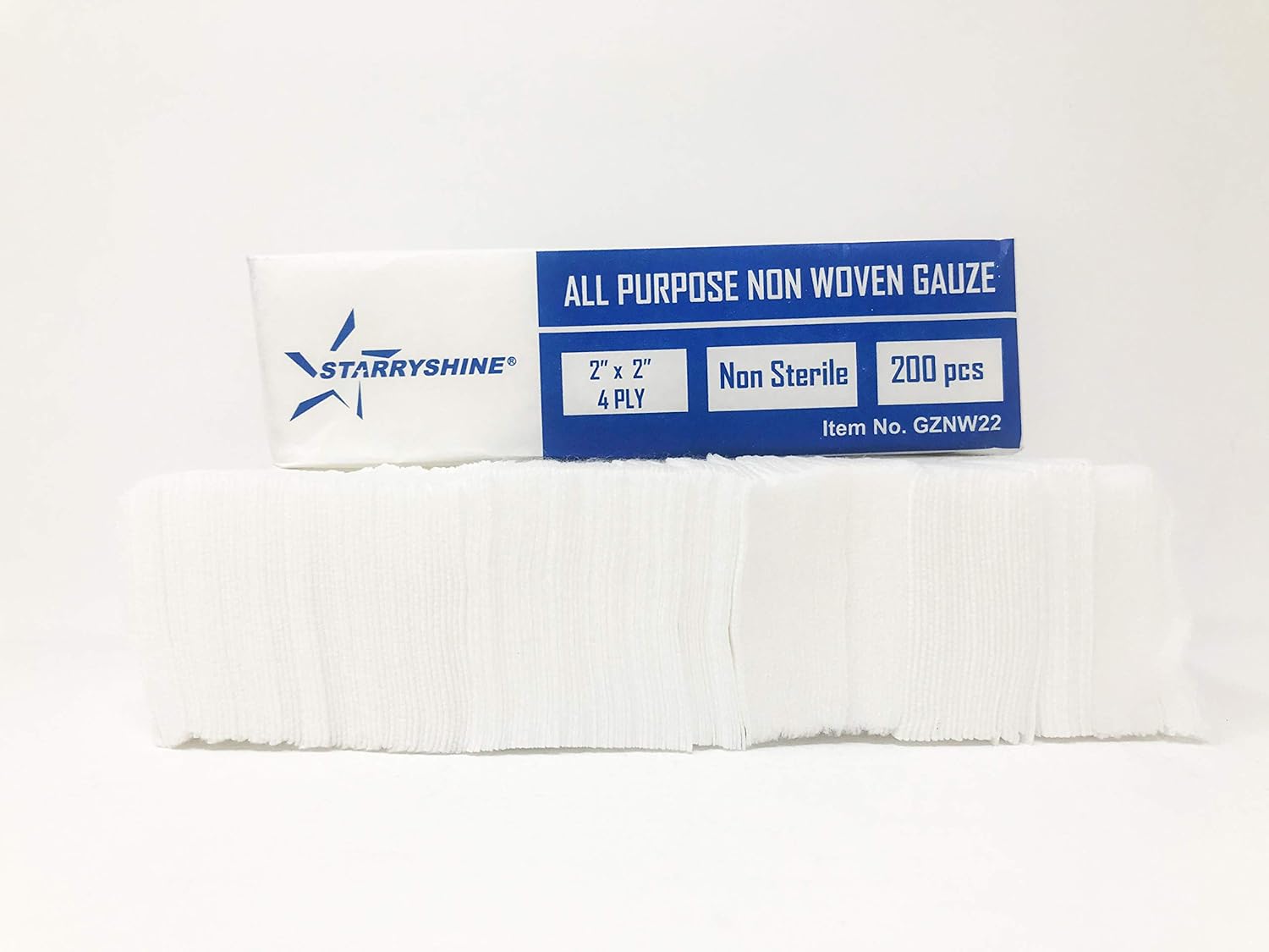 1000 PC (5 PKS) 2"X2" Non-Woven 4-Ply Dental Medical Gauze Pad, Non-Sterile All Purpose Gauze Sponges, 4-Ply Cotton Filled Sponges Provide Maximum Absorption