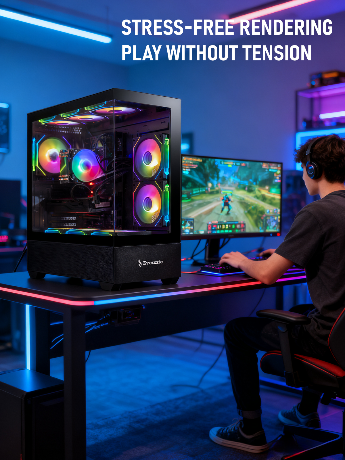 Gamer Master Gaming Desktop PC, AMD Ryzen 7 5800X, NVIDIA GeForce RTX 5060, 16GB DDR4 RAM, 1TB SSD, 650W Power Supply, WiFi 6/Bluetooth 5.4, Windows 11