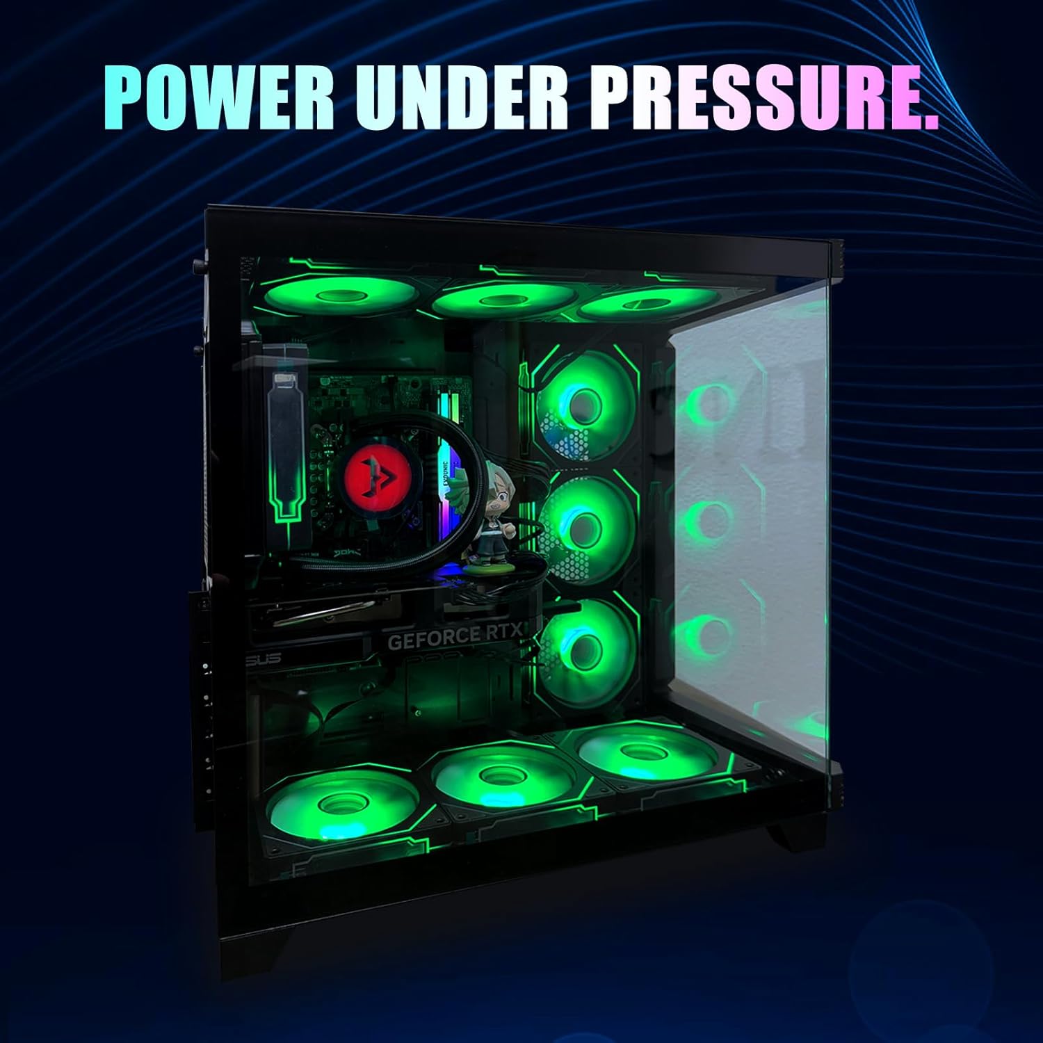 Custom Gaming PC Desktop Computer – Xeon E5-2699 V3 18-Core, RTX 5060 8GB, 64GB DDR4 RAM, 1TB SSD + 4TB HDD, Wi-Fi 6 & BT 5.4, 10× ARGB Cooling Fans, 650W PSU, Win11P, Gaming Tower for Gamers