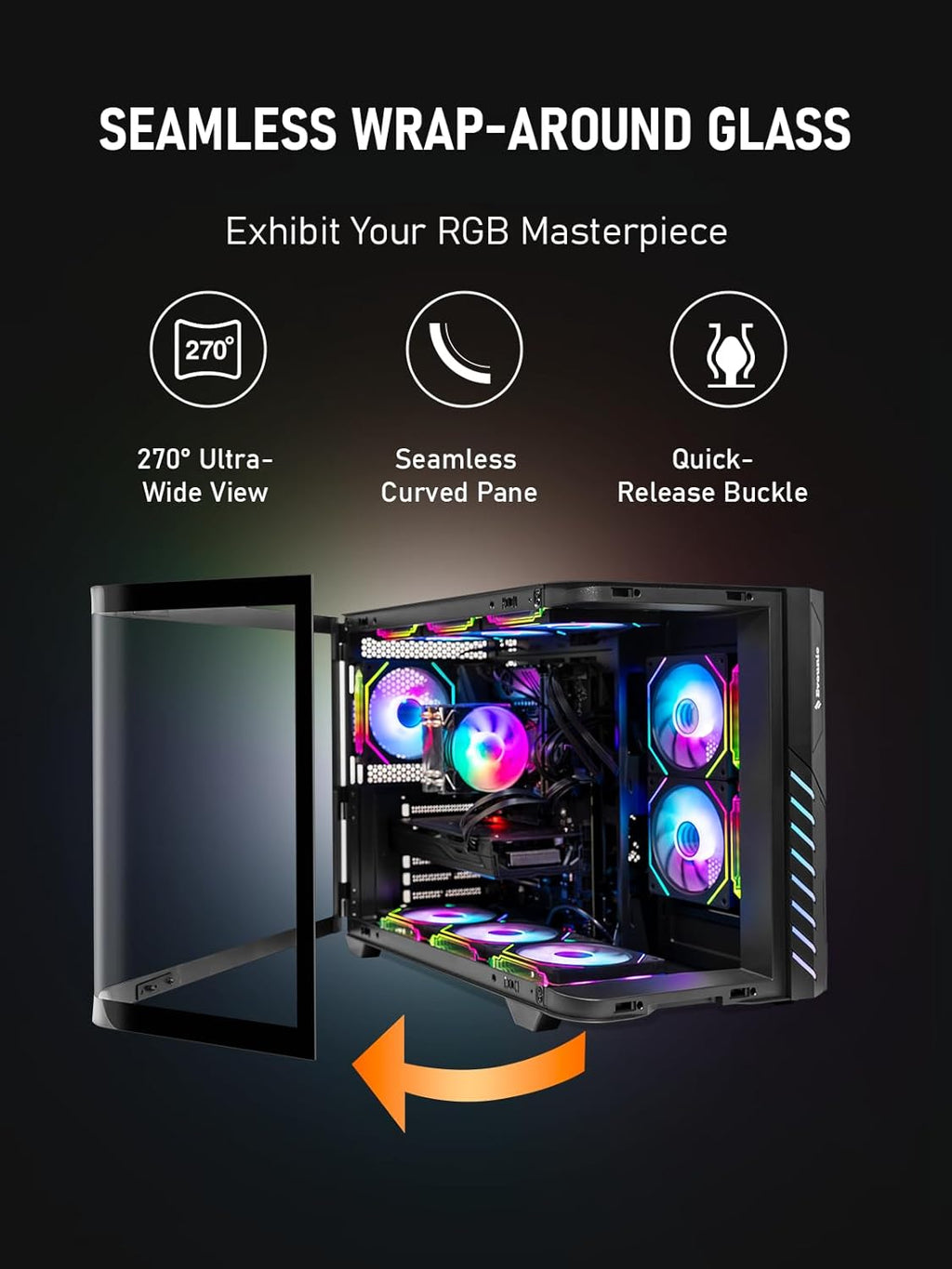 Gaming PC Desktop Computer – i5-11400 up to 4.4 GHz 12-Threads, GTX1080, 16GB DDR4 RAM, 1TB NVMe SSD, Wi-Fi 6 & Bluetooth 5.4, 9 × ARGB Cooling Fans, Win11 Pro, 650W PSU, High-Performance Gaming Tower