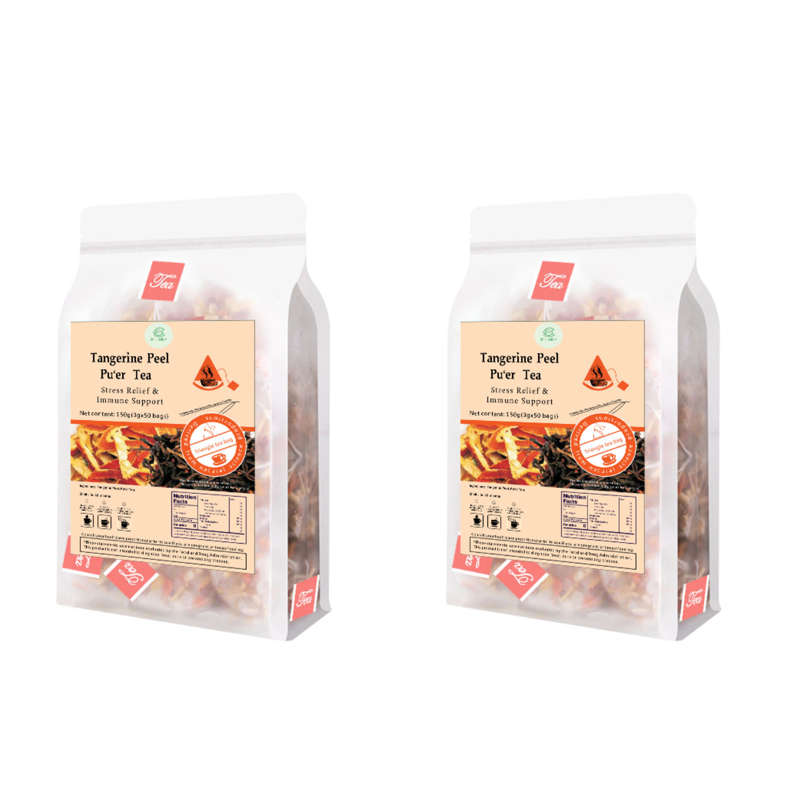 Bebida de té de hierbas Goddess - Material natural Té Puer de cáscara de mandarina 250 g (5 g x 50 bolsas) 