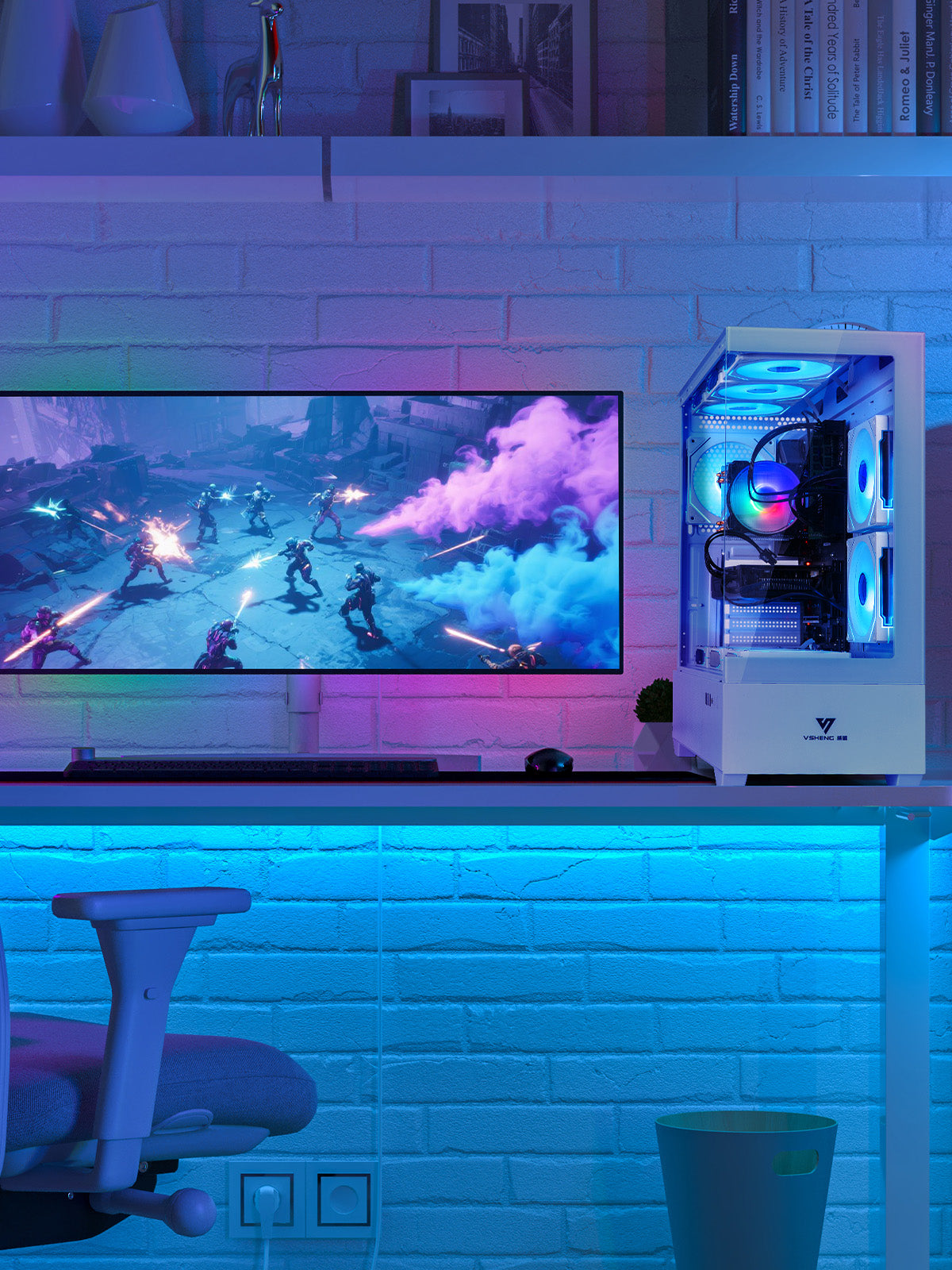 EVOUNIC Gaming PC Desktop Computer – Ryzen 7 5700X up to 4.6GHz (8 Cores / 16 Threads), RTX 3060 Ti, 32GB DDR4 RAM, 1TB SSD, Wi-Fi 6 & Bluetooth 5.4, 9× ARGB Fans, Air Cooler, 650W PSU, Win11 Pro