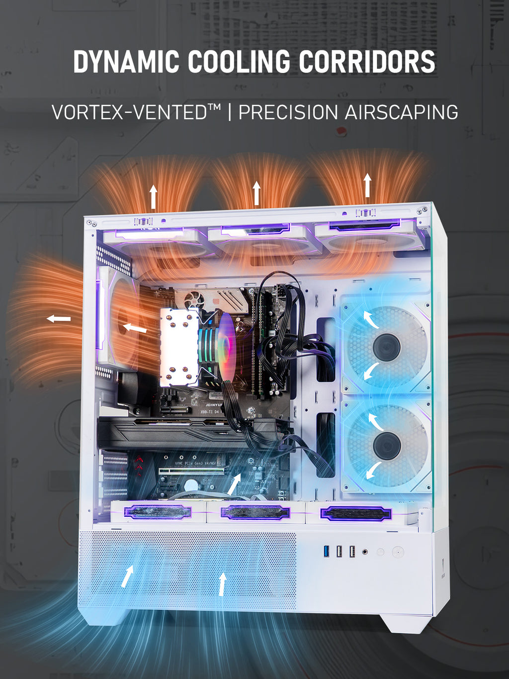 EVOUNIC Gaming PC Desktop Computer – Ryzen 7 5700X up to 4.6GHz (8 Cores / 16 Threads), RTX 3060 Ti, 32GB DDR4 RAM, 1TB SSD, Wi-Fi 6 & Bluetooth 5.4, 9× ARGB Fans, Air Cooler, 650W PSU, Win11 Pro