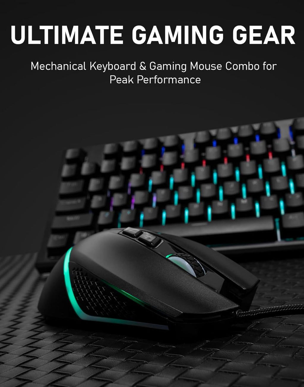 RGB Mechanical Gaming Keyboard, 87 Keys TKL Design, Backlit with Multiple Light Modes, USB Wired, Fast Response Time for PC, Laptop, Gaming Console